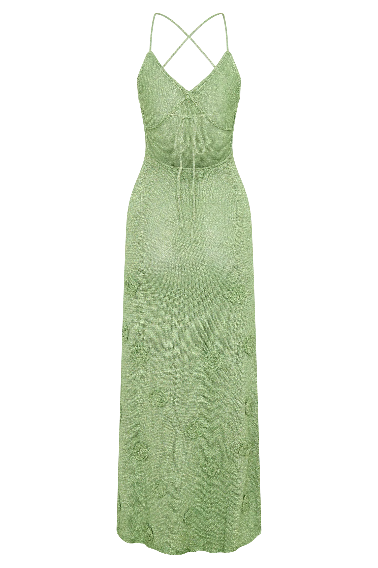 Suki Metallic Knit Maxi Dress - Pastel Green